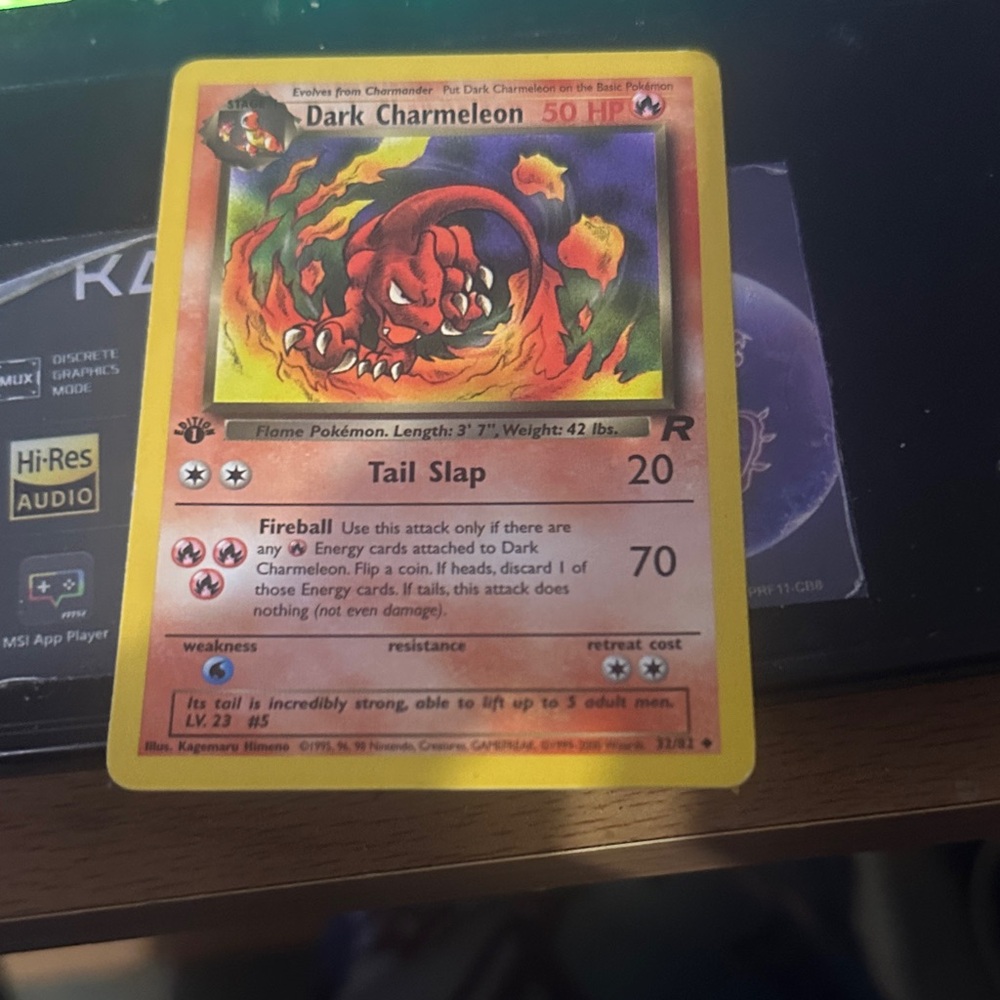 Dark Charmeleon Pokémon Card 1st edition rocket